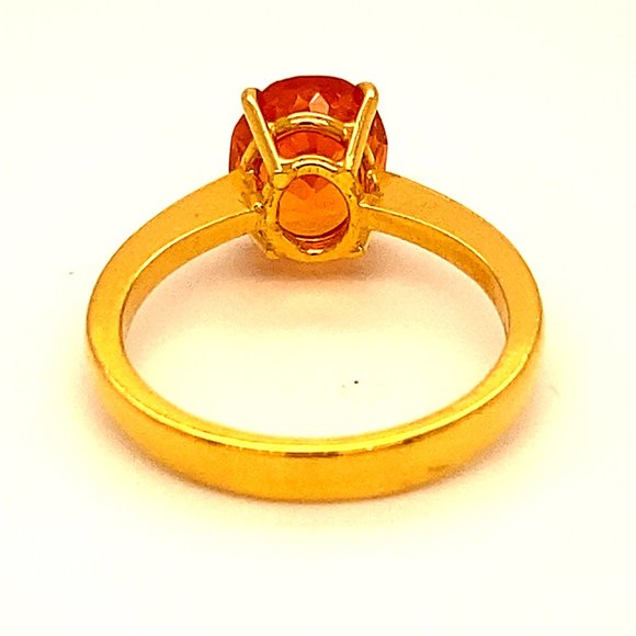 Mandarin Spessartine 3.10ct Solid 22K Gold Ring - Picture 4 of 6